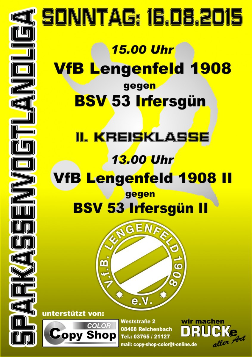 VfB Lengenfeld startet mit Derby in Saison