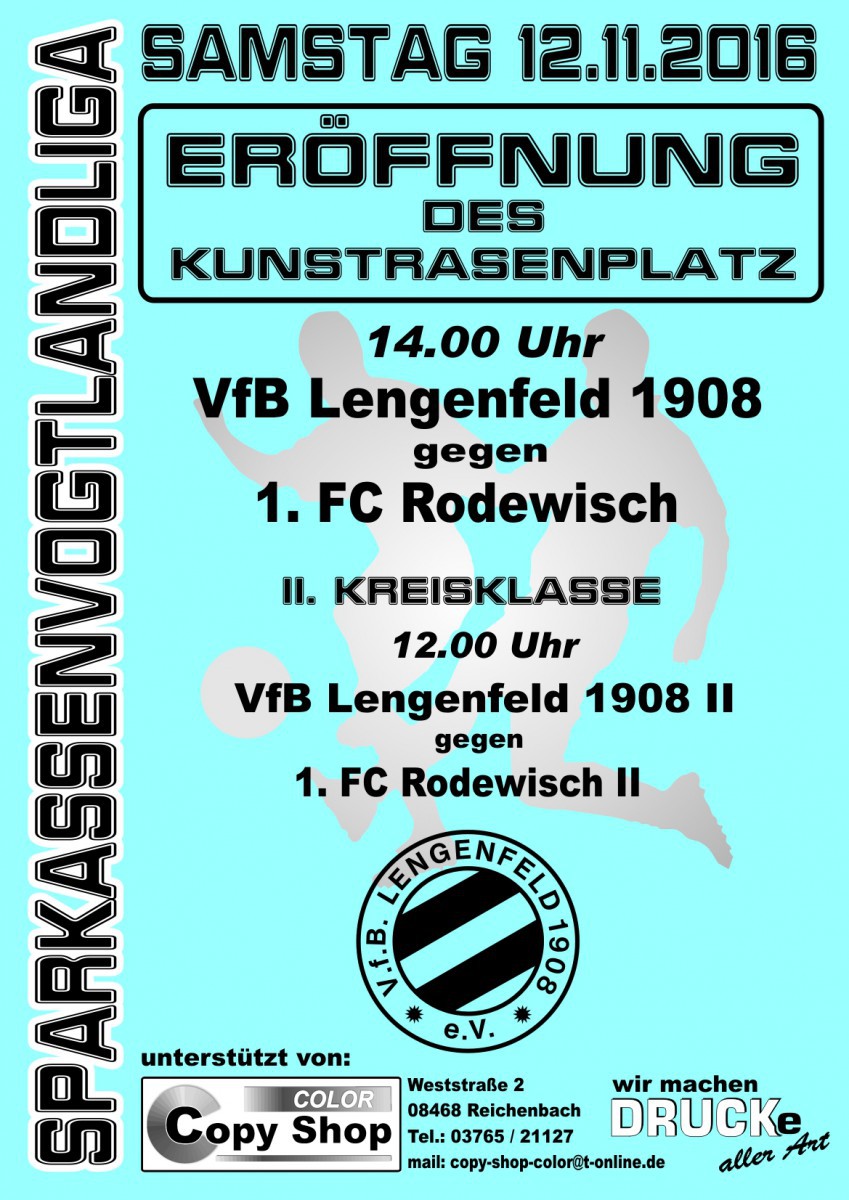 VfB empfängt zur Kunstrasenplatz-Eröffnung  Rodewisch