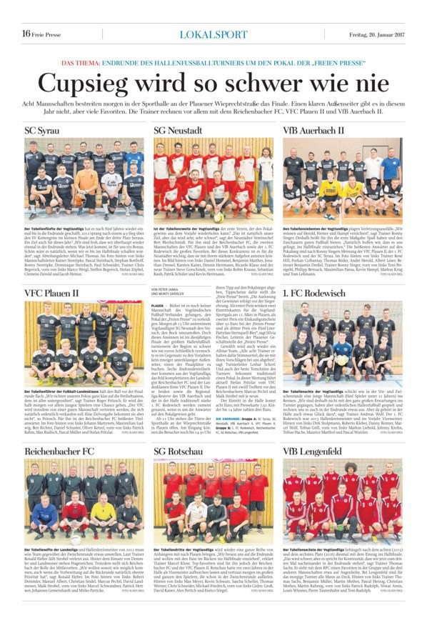 VfB Lengenfeld will  bei der vierten Endrunde  was reisen