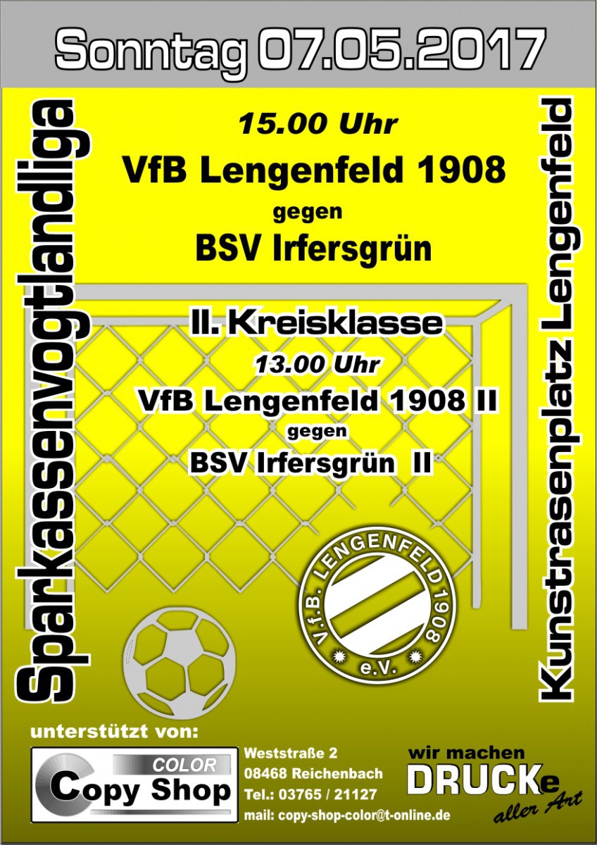 VfB Lengenfeld ist Gastgeber beim Stadtderby