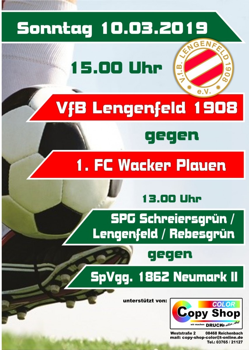 VfB Lengenfeld  will Heimsieg gegen Wacker Plauen
