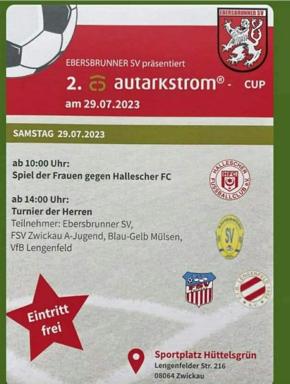 Vfb Lengenfeld spielt beim AUTARKSTROM-CUP